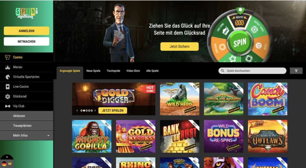 spin million casino login